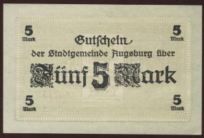 Német Birodalom/Császárság/Augsburg szükségpénz 1918. 5M T:I
