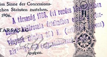 Budapest 1906. "Orosháza-Szentes-Csongrádi Helyi Érdekű Vasút Részvénytársaság" elsőbbségi...