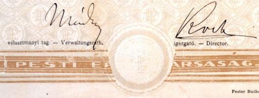 Budapest / Pest 1872. "Pesti Építő-Társaság" 200Ft értékű ideiglenes részvénye, szárazpecs...