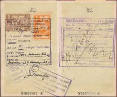 1932 Fényképes török diplomata útlevél sok érdekes bejegyzéssel / Turkish diplomat's passport