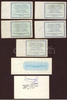 Jugoszlávia 1980-as évek bónjai Belgrád (6x 2klf) T:II,II/III + Zágráb (1x) T:II