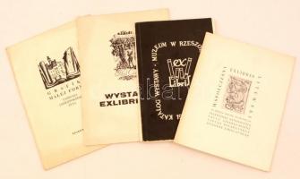 Ex librisekről szóló katalógusok, 4 db, lengyel nyelven, sok érdekes adattal, és illusztrációkkal. Különféle kiadásban, papír kötésben, változó állapotban. / Ex libris Catalogues, 4 pc, in polish language, paperbinding, with a lot of interesting informations, and illustrations.