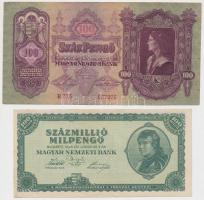 1930. 100P + 1946. 100.000.000MP mindkettő hamis "MINTA" perforációval T:II,III