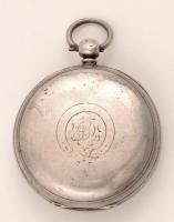 XIX. sz. második fele: Dupla fedeles, kulcsos ezüst zsebóra, hozzávaló kulccsal. Javításra szoruló s...