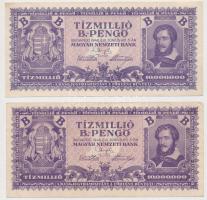 1945. 50P + 10.000.000P + 1946. 10.000.000BP (2x) T:I-,II,III szakadás