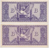 1945. 50P + 10.000.000P + 1946. 10.000.000BP (2x) T:I-,II,III szakadás
