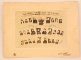 1929 Ward Mária Collegium tanári kara és végzett növendékei, kartonra kasírozott fotó, Brunhuber Béla budapesti műterméből, 17x22 cm, karton 24x33 cm