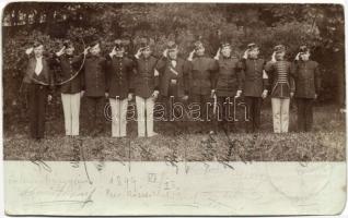 1899 Selmecbánya, Banska Stiavnica; Osztrák-magyar katonák / K. u. K. soldiers, officers, group photo (kis szakadás / small tear)