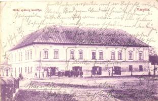 Margitta, Marghita; Mölki apátság kastélya, Henger Viktor üzlete / abbey castle, shop (EK)