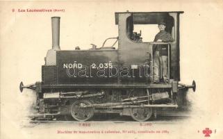 Les Locomotives (Nord); Machine de manutention a cabestan, No. 2035., construite en 1889 / French locomotive, handling machine capstan