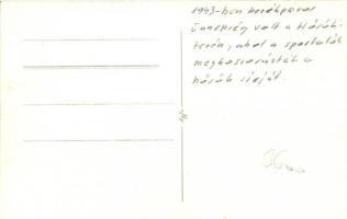 1943 Budapest XIV. Hősök tere, kerékpáros ünnepség, Hősök sírjának koszorúzása, photo