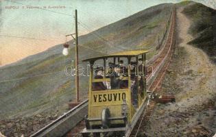 Naples, Napoli; Il Vesuvio, la funicolare / funicular to Mount Vesuvius (EK)