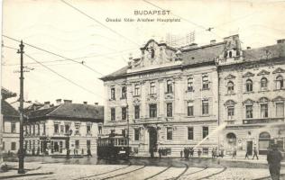 Budapest III. Óbuda, Főtér, 7-es villamos, elöljáróság, Gebhard József üzlete