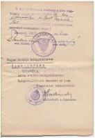 1938 Bp., A MOVE alapszabálya, illetékbélyeggel, pecsétbélyeggel, 26p