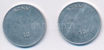 ~1950. "Szegedi Közlekedési Vállalat" 2db Al bárca T:2