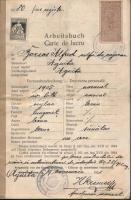 1921 Szentágota(Agniti), Románia, Munkakönyv magyar szűcssegéd számára, okmánybélyeggel