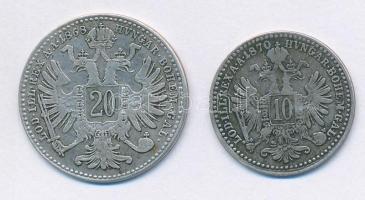 Ausztria 1868. 20kr Ag + 1870. 10kr Ag "Ferenc József" T:2- patina
Austria 1868. 20 Kreuz...
