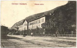 Báziás, Bazias; Vasútállomás, kiadja Dervarics Ferenc / railway station (EK)