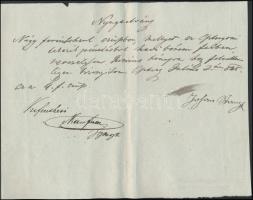 1845 Nyugtatvány 4 forint felvételéről az Esztergomi Takarékpénztárból