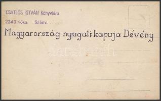 cca 1920 A Szent István gőzhajó Dévénynél, háttérben az Árpád-szobor. Fotó, hátoldalán feliratozva, ...