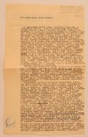 1943 Bácsjózseffalva, Miniszternek címzett levél a Szabadkán készülődő szörnyű eseményekről, a levélben dr. Ijjas, Rajcs és Budanovich püspök nevének említésével