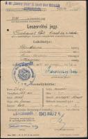 1940, 1943 Katona számára kiállított szabadságolási és leszerelési jegy, 2 db