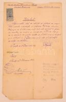 1920 Resica(bánya), A resicai vasgyár és gépgyár román nyelvű igazolása magyar munkás részére, okmánybélyeggel