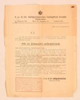 1915 Bécs, A cs. és kir. hadügyminisztérium hadsegélyező hivatalának felhívása a flottaegyleti zsebnaptár megvásárlására jótékonysági okokból