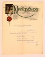 1917 Bp.VIII., A Nap Nyomda Részvénytársaság fejléces levélpapírjára írt levél