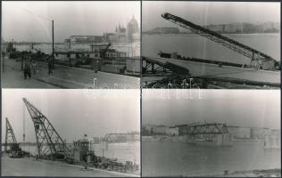 1960 Budapest, a Kossuth híd bontása, 10 db fotó 9×14 cm