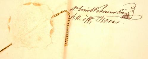 1860 Egy 1850-es Görz-i Börtönkórházi jelentésnek a másolata, a szekszárdi hatóságoknak, okmánybélye...