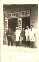 1938 Budapest, Cukor, só, liszt és gyufa nagybani bizományi lerakata, photo