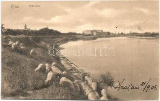 Arad, Maros part / river bank (kis szakadás / small tear)