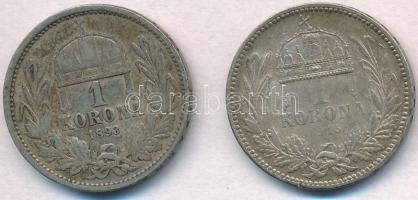 1893KB-1915KB 1K Ag "Ferenc József" (2x) T:2,2-,3