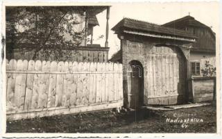 1940 Kadicsfalva, Cadiseni; Székely kapu / gate, 1940 Székelyudvarhely visszatért So. Stpl, photo (EK)