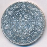 Ausztria 1909. 5K Ag "Ferenc József" T:2,2-
Austria 1909. 5 Corona "Franz Joseph&quo...