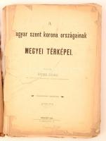 1880 Bp., A Magyar Szent Korona országainak megyei térképei, rajzolta Hátsek Ignác, 76 db a teljes s...