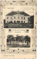Regőce, Ridica; Nagy-kastély, Községháza, kiadja Priszlinger Antal / castle, town hall, Art Nouveau (EK)