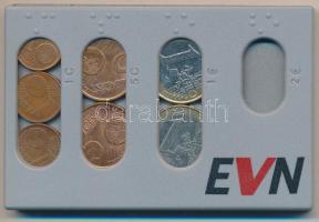"EuroMoneyCard" műanyag tartó Euró pénzérmék számára, benne 2002-2009. 1c-1E (16x) 3,87E ö...