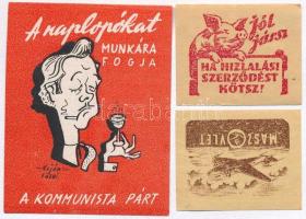 3 db kommunista propaganda levélzáró(Kommunista Párt, Hizlalási szerződés, MASZOVLET)