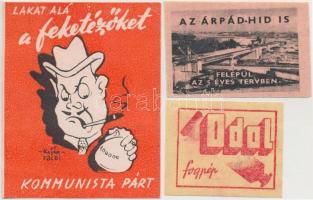 2 db kommunista propaganda + 1 db reklám levélzáró(Kommunista Párt, 5 éves terv, Odol fogpép)