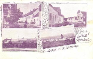 1899 Récse, Raca, Ratzersdorf (Pozsony); Pokolt vendéglő, utcák / restaurant, streets, floral (vágott / cut)