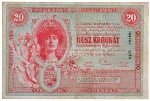 1900. 20K T:III Hungary 1900. 20 Korona C:F Adamo K15