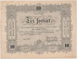 1848. 10Ft Kossuth bankó hátlapi ö betűn csak pont a börtönöztetéssel szóbal T:III kis szakadás Adamo G111h