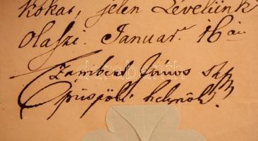 1850 Báró Bémer László (1784-1864) nagyváradi püspök nevében Czambert János (1781-1850) püspöki hely...