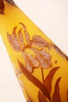 Gallé Tip jelzéssel: padlóváza virágmintával, savmaratott rétegelt üveg, hibátlan, m: 43 cm