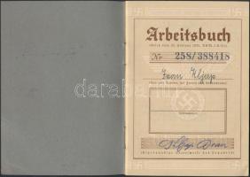 1935 Harmadik birodalmi munkakönyv / Dritte Reich Arbeitsbuch / Third Reich labour book 15×11 cm