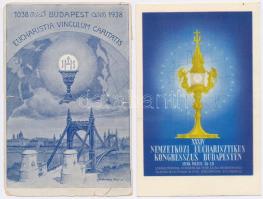 1938 Budapest XXXIV. Nemzetközi Eucharisztikus Kongresszus - 2 db képeslap / 34th International Eucharistic Congress - 2 postcards