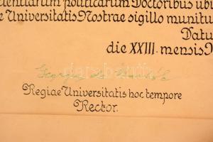 1940 Pásztor Sándor Magyar Királyi Ferenc József Tudományegyetemen szerzett politikatudományi doktor...