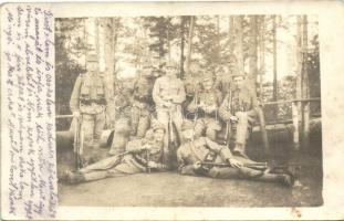 1917 M. kir. 9. Honvéd Gyalogezred 9. század III. zászlóalj III. szakasz katonái, csoportkép / WWI Hungarian soldoers group photo